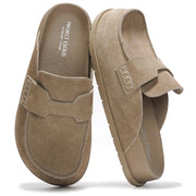 Foamy Genuine Suede Womens Clogs