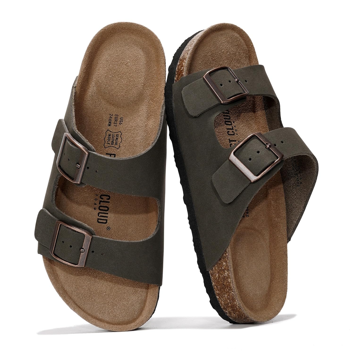 Project Cloud | "Venita" 100% Genuine Leather Sandal- ProjectPlush™ Memory Foam Technology